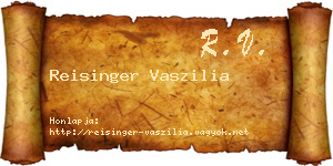 Reisinger Vaszilia névjegykártya
